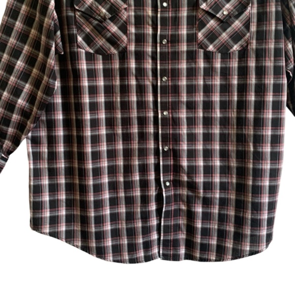 Ely Cattleman Western Shirt Tall Mens XXXL Plaid Pearl Snap Cowboy Rodeo Punk - Picture 7 of 14